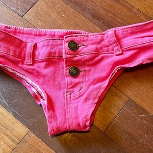Women’s Small Hot Pants Jeans Sexy Lingerie Bedroom Shorts Pink